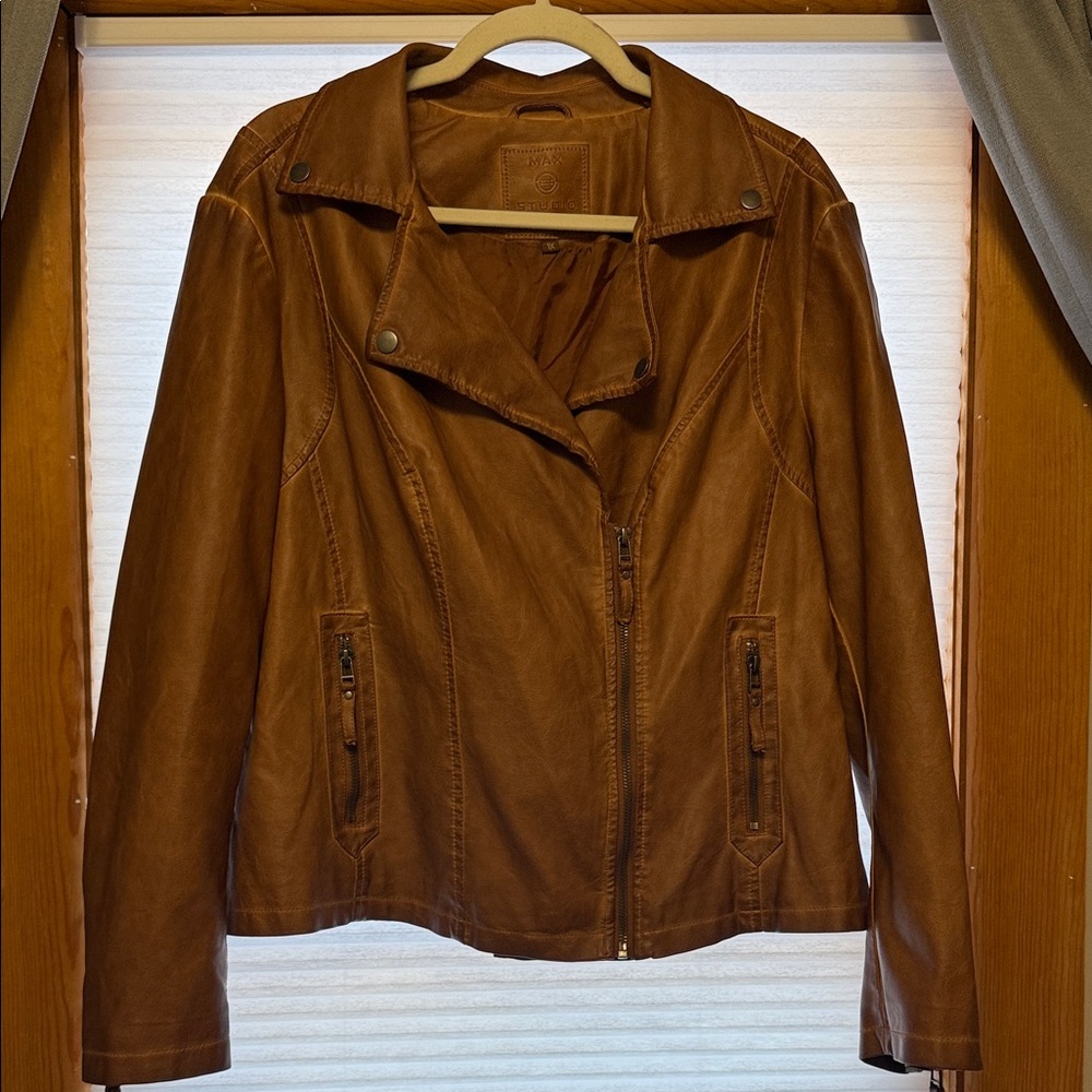 Max Studio Tan / Camel Faux Leather Jacket